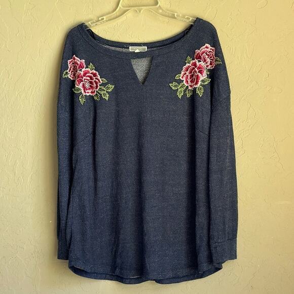 Pleione Knit and embroidered floral long sleeve top size 2X - Picture 1 of 5